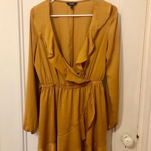 Express Mustard Flair Dress